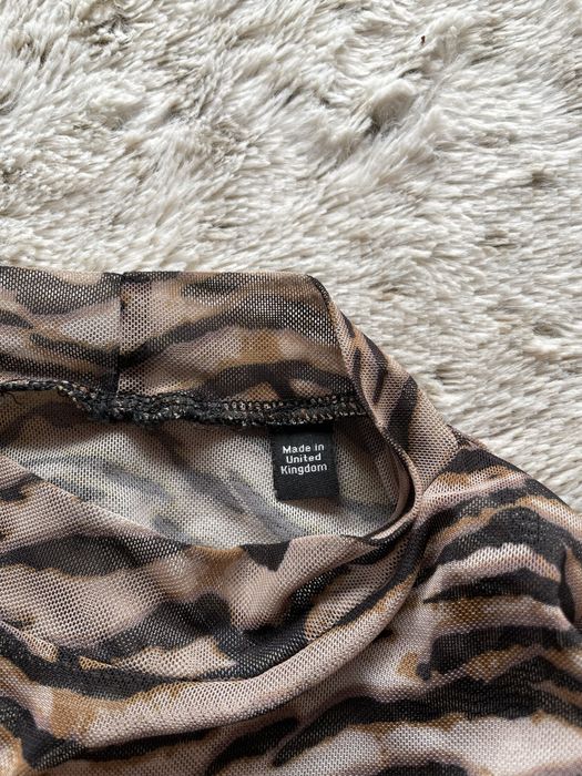 Bluzka z długim rękawem long sleeve obcisła golf przezroczysta mesh