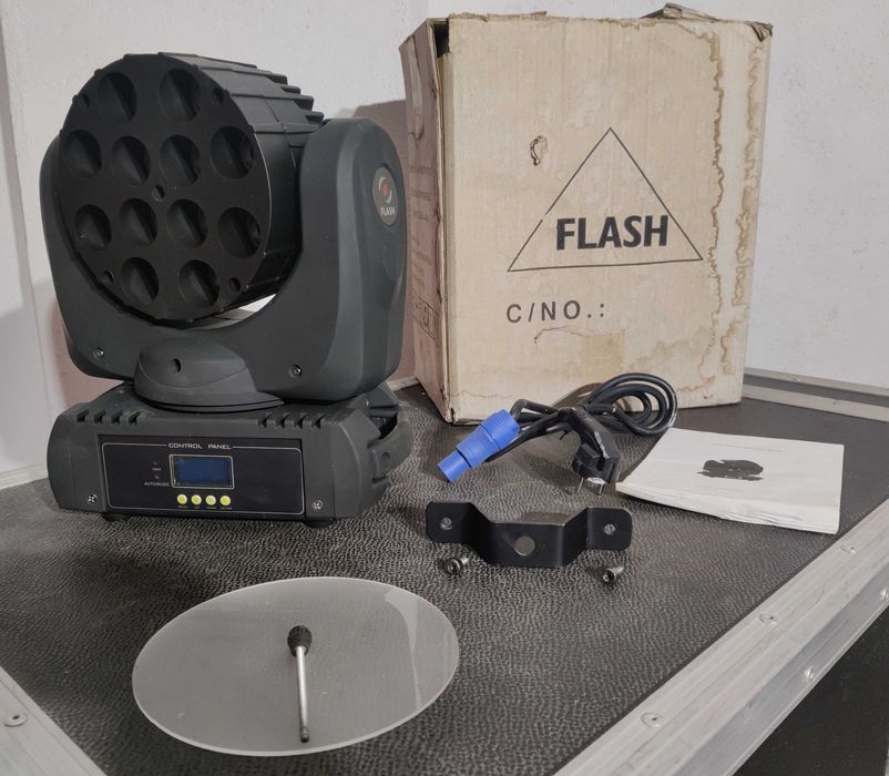 FLASH BURYTYM nowa ruchoma głowa wash/ beam 12x12W RGBW 4in1