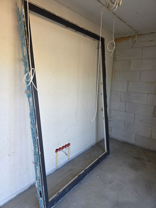 Okno Drzwi Balkonowe Antracyt Dwuskrzydłowe Tarasowe Rama 1700x2300mm