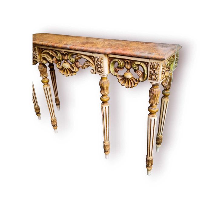 Consola c/ Espelho Estilo Rococó (Revival séc. XX) — Madeira Entalhada