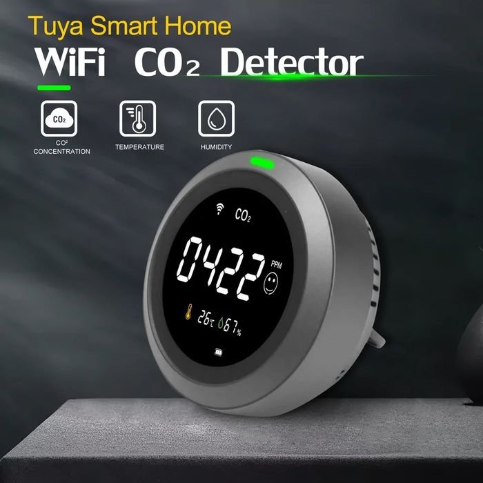 Датчик CO2, термогинрометр, Tuya smart