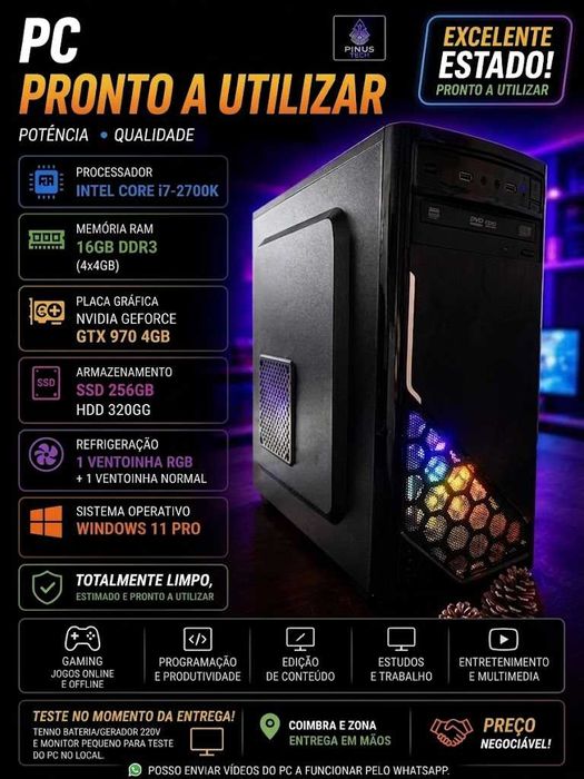 PC i7-2700K + GTX 970 4GB + 16GB RAM + SSD 256GB