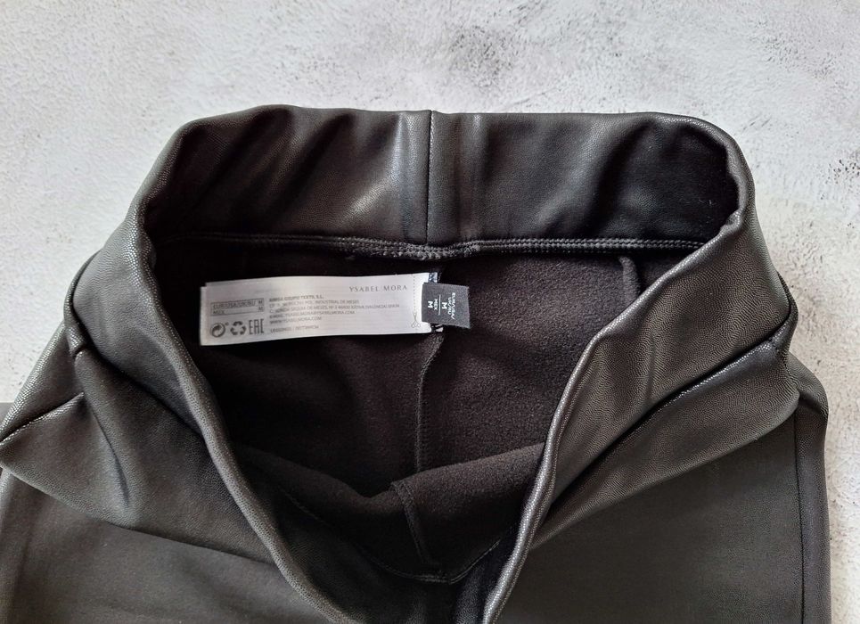 Ysabel Mora Ocieplane Legginsy z Efektem Skóry Czarne S/M