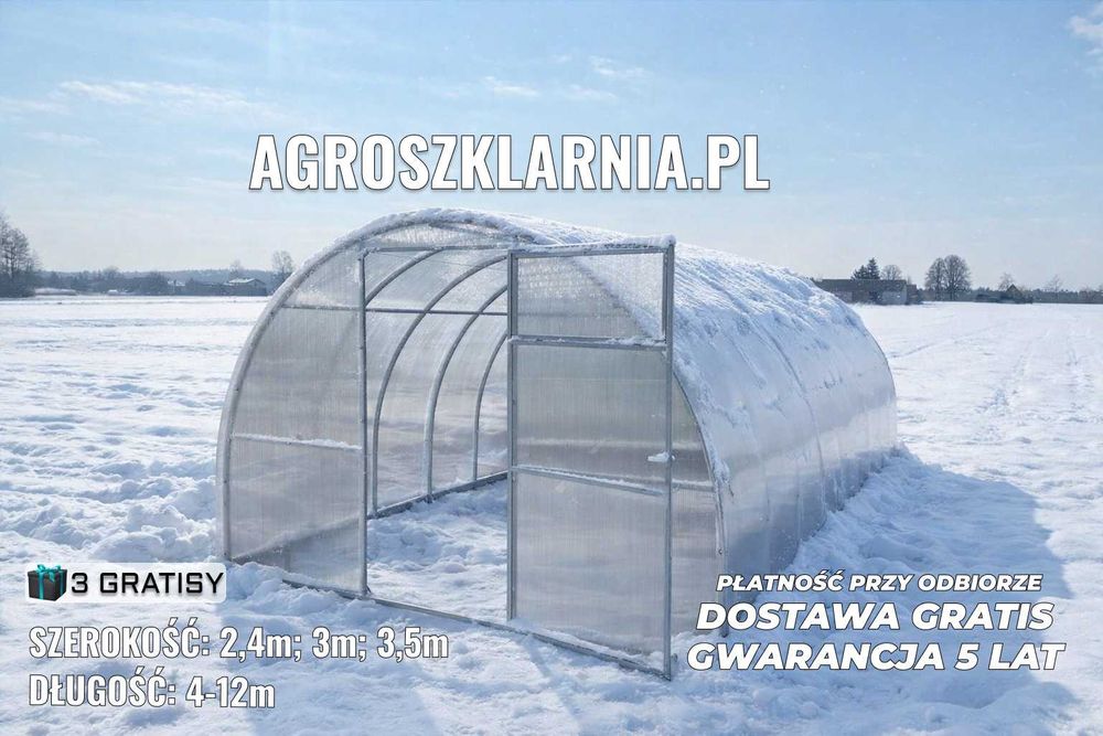 Szklarnia ogrodowa 3x4m, 3x10m, 3,5x6itd ocynk poliwęglan 4/6 Gratisy