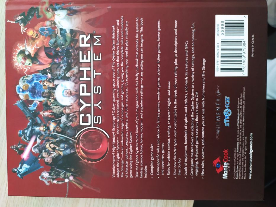Livro RPG cypher system Rulebook