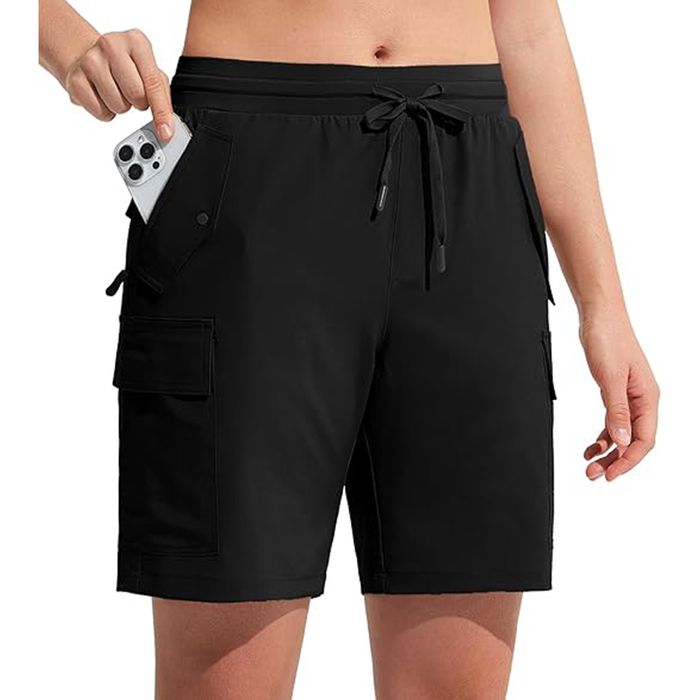 Spodenki damskie trekkingowe cargo M czarne