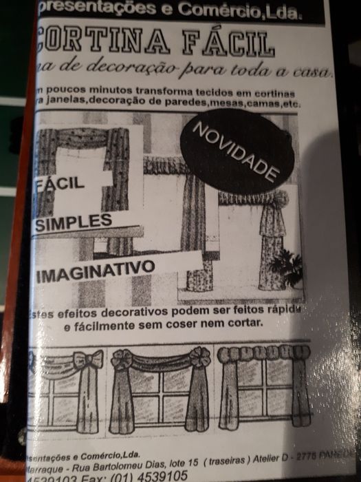Placas para decoração de cortinados. Com cassete de instruções.