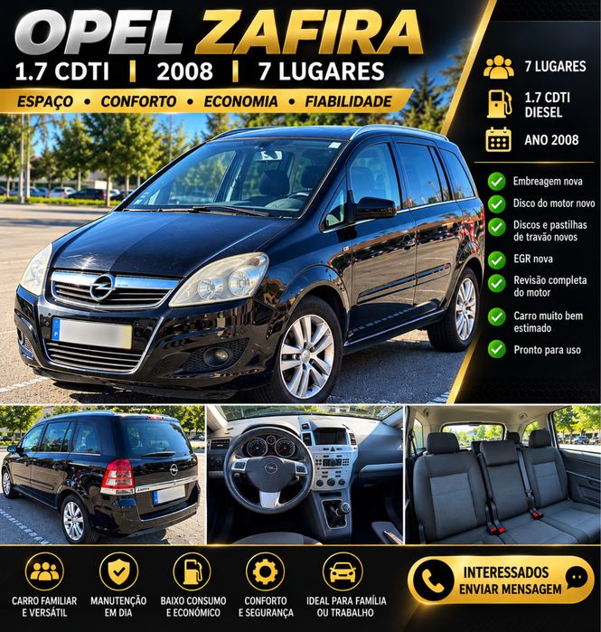 Opel zafira 1.7  diesel 2008. 7 lugares