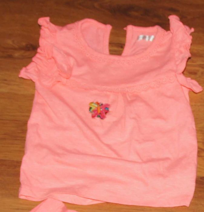 Komplet bluzka legginsy neonowy 80-86 na lato