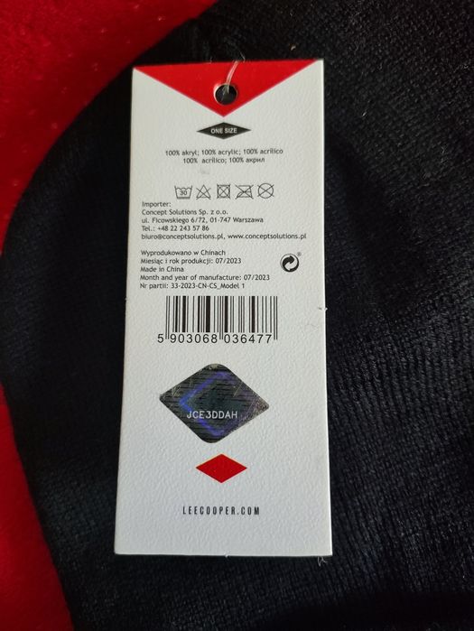 Czapka Lee Cooper Czarna uniwersalna uniseks