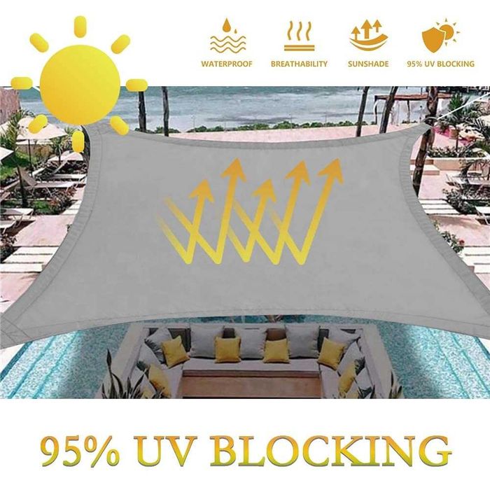 Toldo Lona de Sombra Dripex Retangular 4x5m Cinza