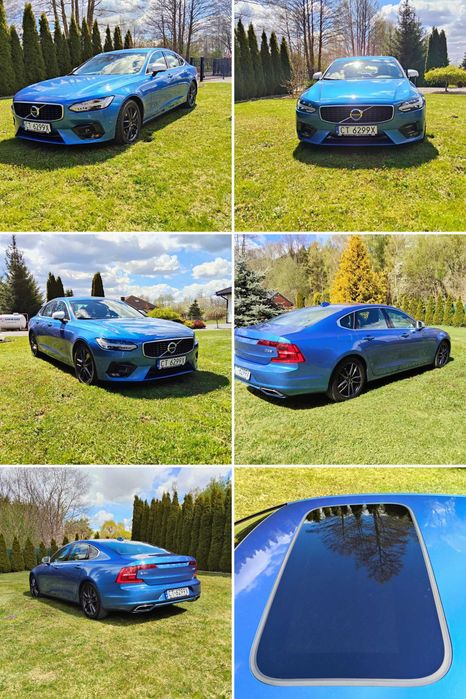 Volvo S90 D5 R Design r 2017 bezwypadkowy full opcja jedyny w ofercie, Vebasto z aplikacji Volvo, 220V, Premium Sound Bowers & Wilkins 19 głośników