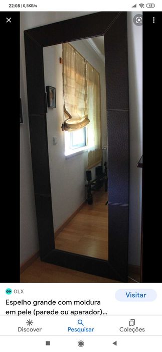 IKEA Wall Mirror with Brown Leather Frame64284045487362120