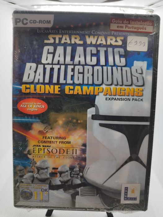 Star Wars Galactic Battlegrounds Clone Campaigns PC Sealed  shrink wrap tear LucasArts RARE