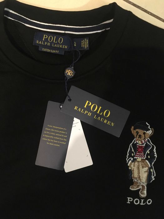 bluza czarna ralph lauren polo roz.L 100%cotton bear