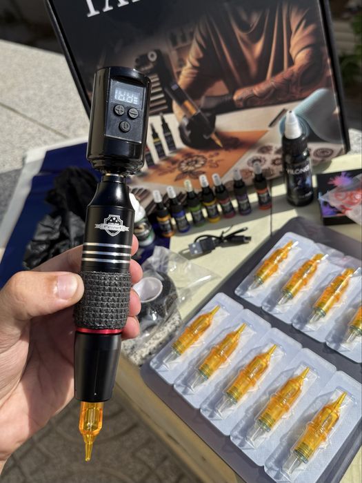 Kit Tatuagem Tattoo COMPLETO Máquina Pen Sem Fios- Fácil Utilizar