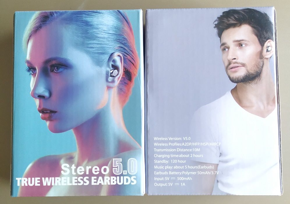 Fone Bluetooth 5.0, fone de ouvido TWS Hi-Fi desportivo suporte iOS/A