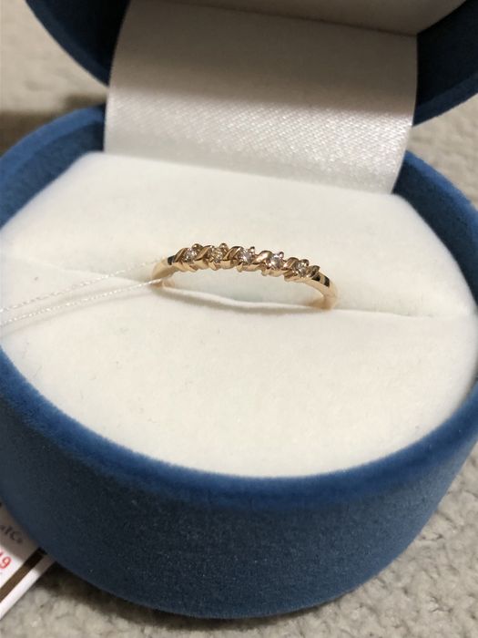 Новое золотое кольцо 16.5 размера в красном золоте, 585 пр.