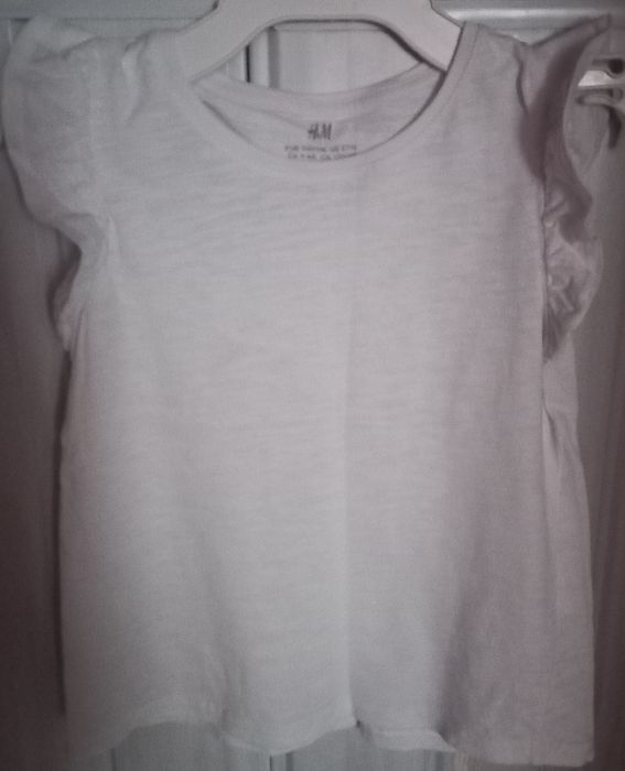 Zestaw- Bluzki dziewczece (białe i rozowe- 7 bluzek) H&M i C&A 110/116