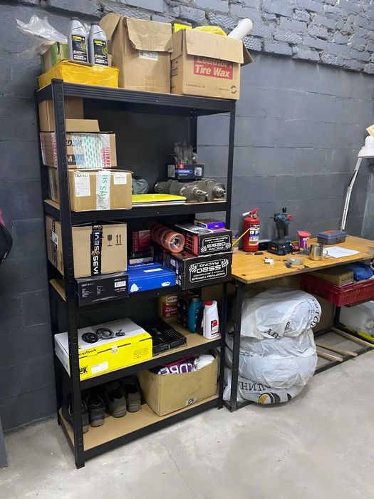 Металевий стелаж 180×90×40 чорний | посилений, 220×90×40 , 150/70/30