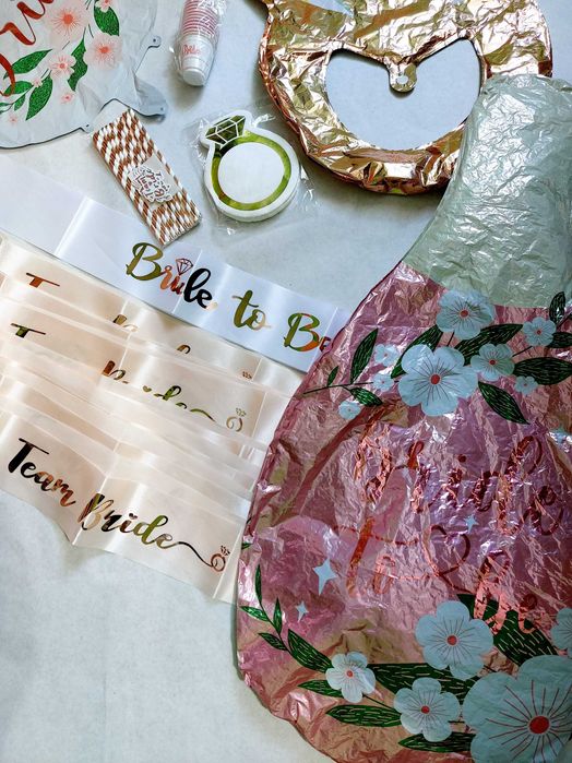 Zestaw dekoracji na wieczor panienski bride to be szarfy Balony sesja