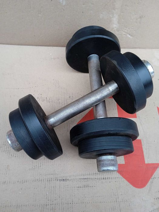 Гантели по 16,2 кг, блины, гири наборные, для штанги.