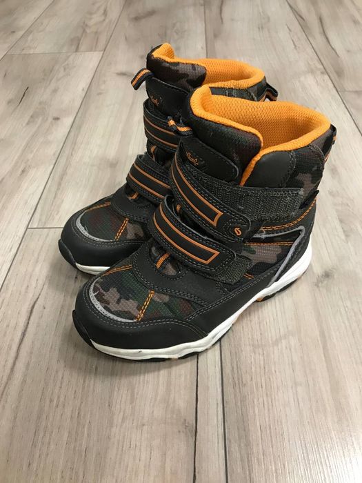 Śliczne buty zimowe, Kozaki, śniegowce, Waterproof, Wełna, Leaf r. 30