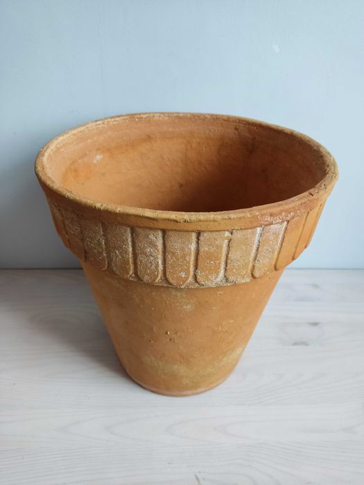 Stara donica gliniana ceramiczna fi 28 cm