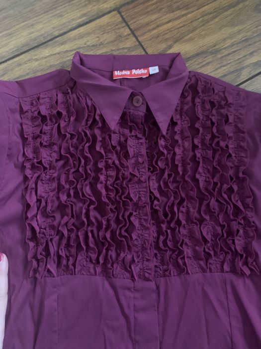 Modna polska 38 koszula z falbana