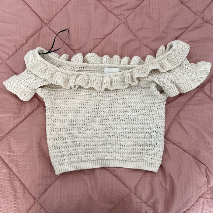 Camisola curta com folhos H&M