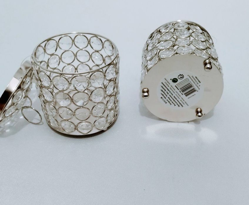 Pojemniki kosmetyczne , Dekoracyjne z Kryształkami Akrylowymi  2 szt.