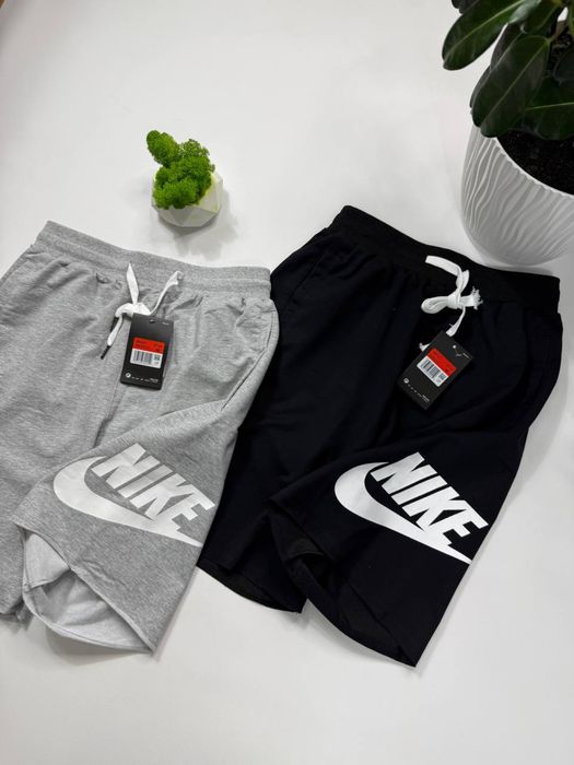Шорти Nike чоловічі спортивні | Бавовняні літні шорти | Чорні/сірі /Шорти найк чоловічі