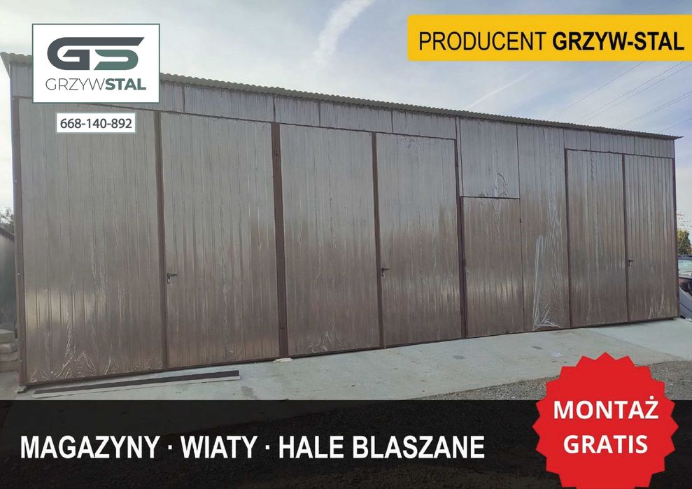 Garaż Blaszany / Wiata Blaszana / Hala / Magazyn / Blaszak – GRZYWSTAL