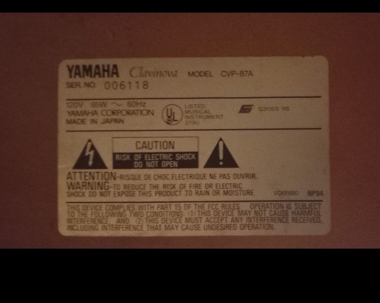 Yamaha clavinova CVP 87A