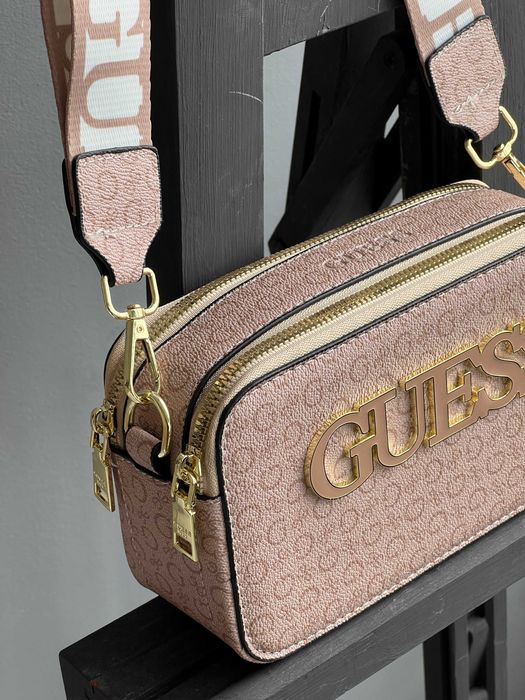 Сумка женская Guess через плечо кросс боди на широком ремне Гесс
