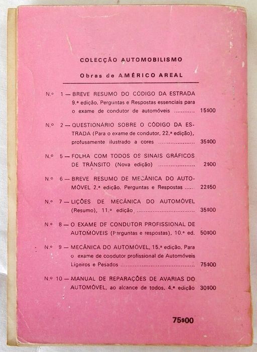 Livro Mecânica do Automóvel (antigo)