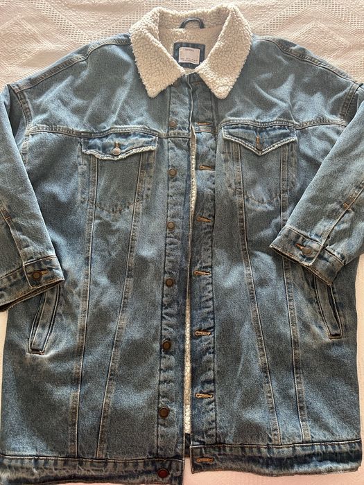 Casaco de ganga comprido quentinho