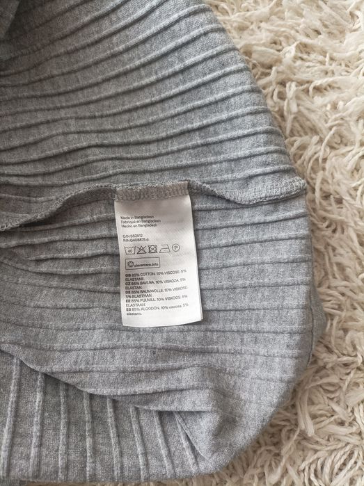 Szary prążkowany crop top H & M Divided/ Roz M/ Bawełna/ Wiskoza