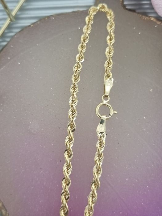 Złota bransoletka splot kordel