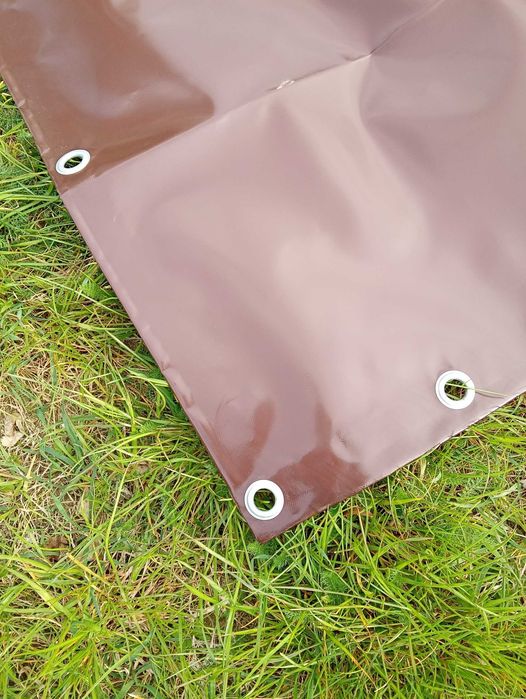 MOCNA PLANDEKA PCV Brązowa 650g/m² – 2 x 3,75 m (Stan Idealny!)