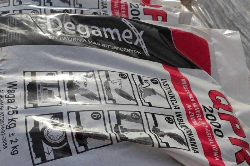 Asfalt na zimno  workach Producent Degamex QPR2000 Asfalt drogowy