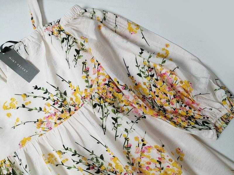 Длинное хлопковое Платье с открытыми плечами Mint Velvet