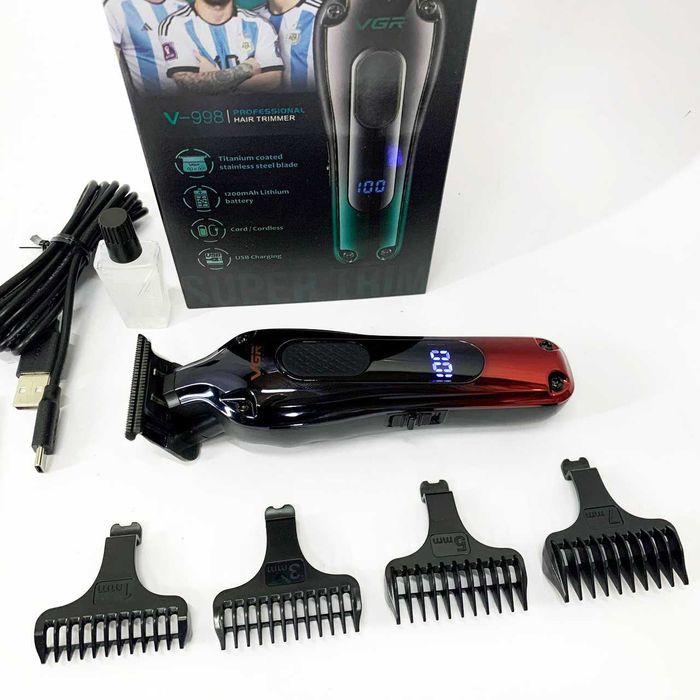 Професійна машинка для стрижки, триммер VGR з насадками, електробритва