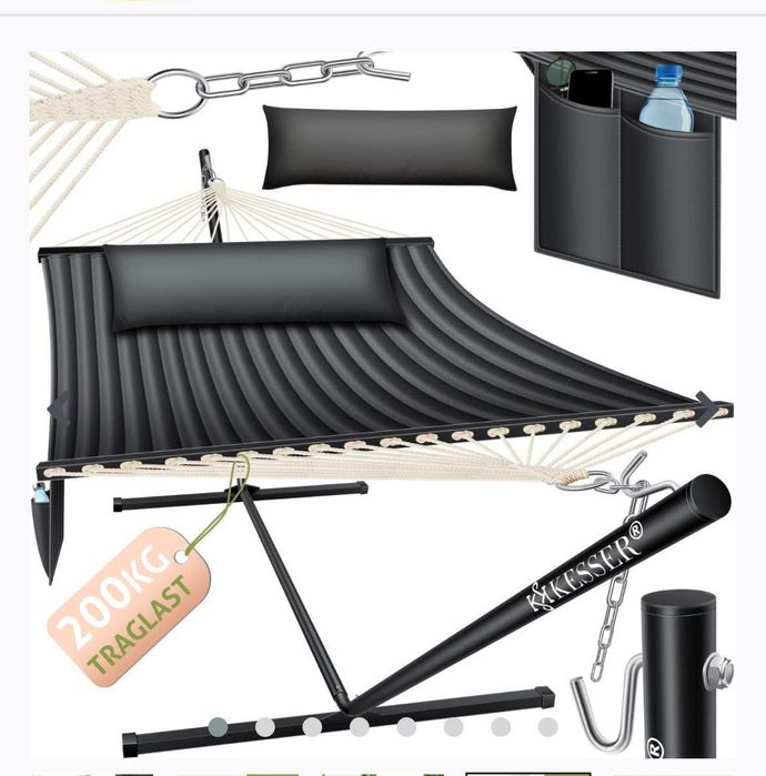 Duży hamak na stelażu Kesser