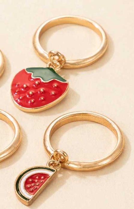 ребенку девочке детское кольцо колечко клубника арбуз НАБОР-2ШТ