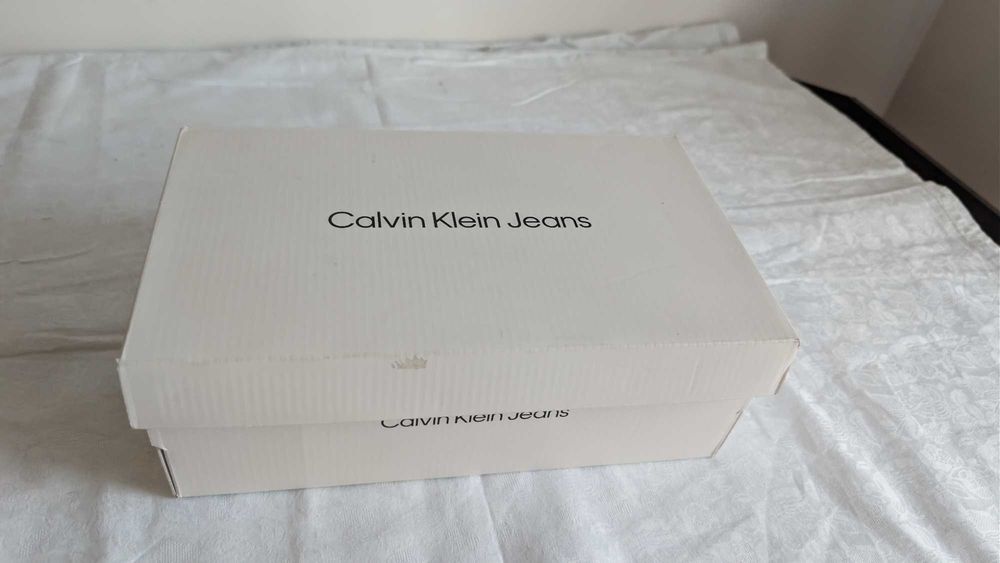 Calvin Klein Klapki typu mules skórzane z podeszwą na platformie 39
