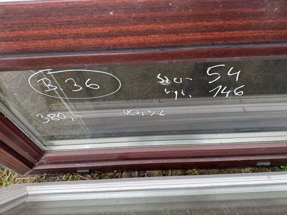 2x okno plastikowe 146x54 machon biale (uchylne, dostawa kraj, pcv)