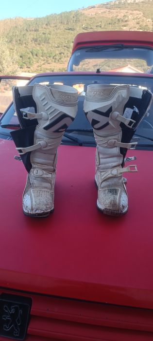 Botas motocross T42 acerbis graffiti all white usadas