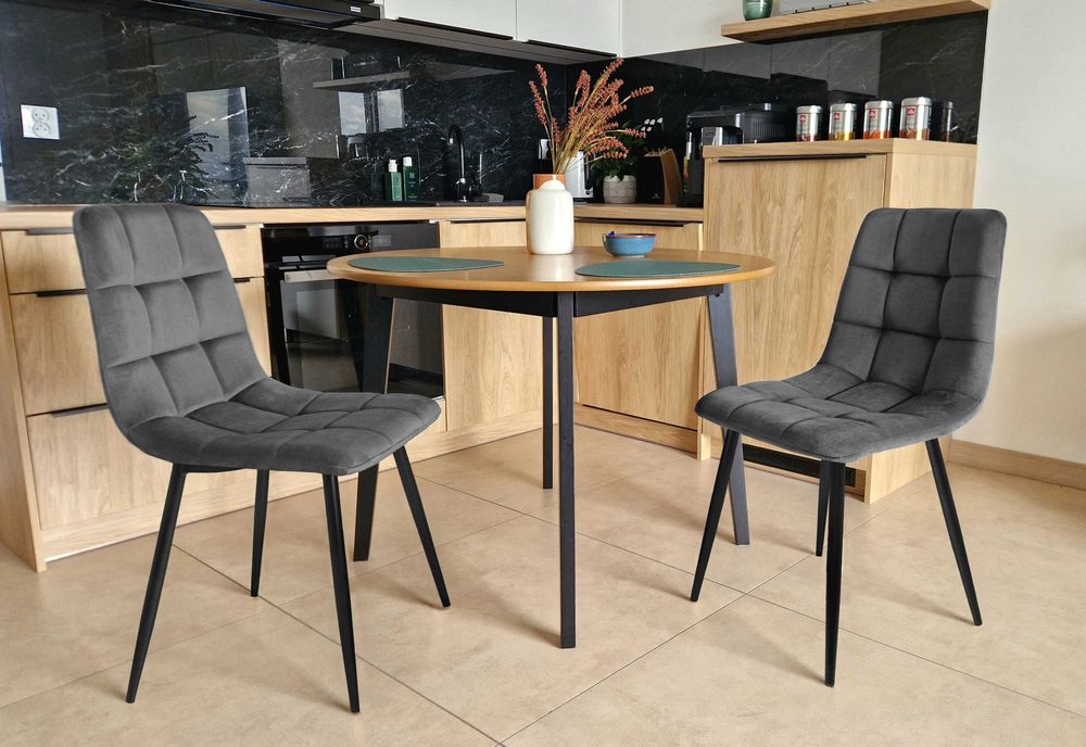 Welurowe krzesło tapicerowane do salonu i jadalni. Nowe. Wysyłka 24h