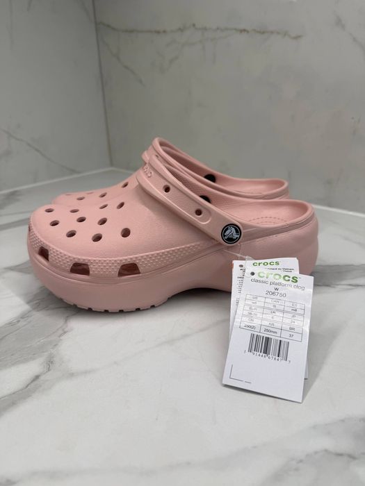 женские крокс Crocs Classic Platform Clog /жіночі крокси на платформі  37/39/38/бежеві